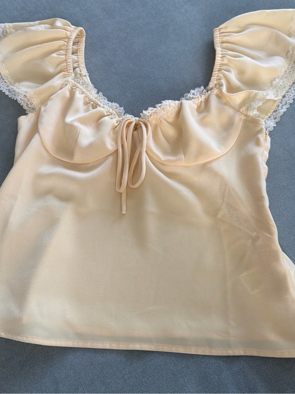 Pale Yellow Tie-Front Top